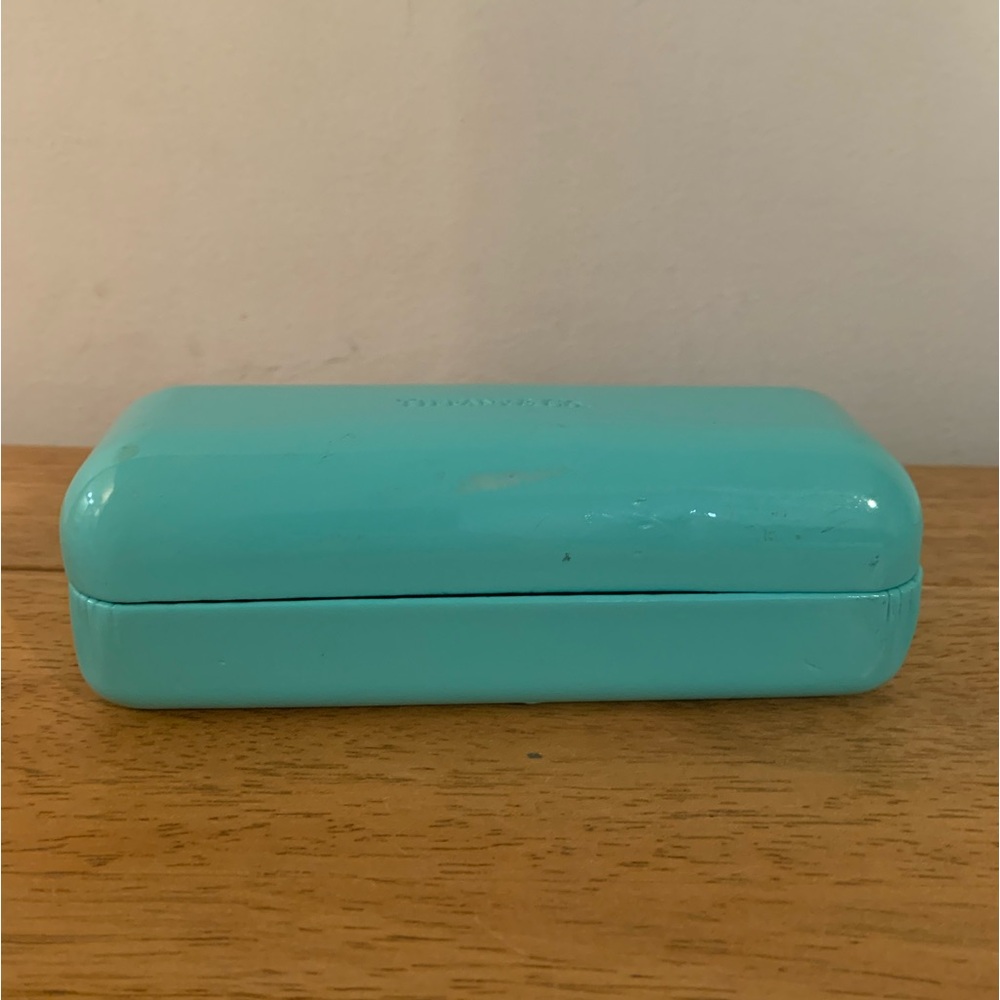 Tiffany & Company Teal Eyeglasses Sunglasses Holder Hard Slim Case Used